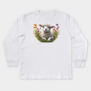 Cute baby lamb Kids Long Sleeve T-Shirt